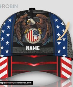Personalized Army Veteran Eagle And American Flag All Over Print Baseball Cap A Great Gift For Veterans Day