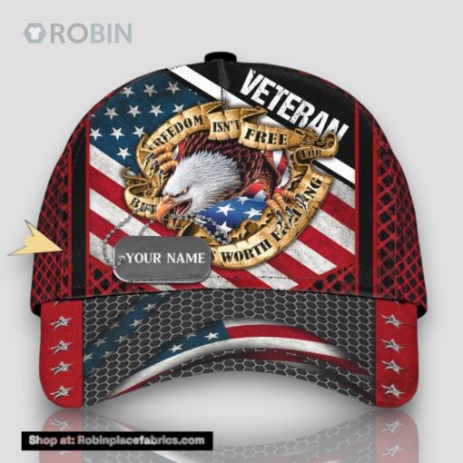 Personalized Army Veteran Eagly Flag All Over Print Baseball Cap A Great Gift For Veterans Day