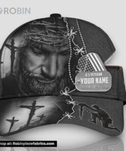 Personalized Army Veteran Jesus And The Soldier All Over Print Baseball Cap A Great Gift For Veterans Day