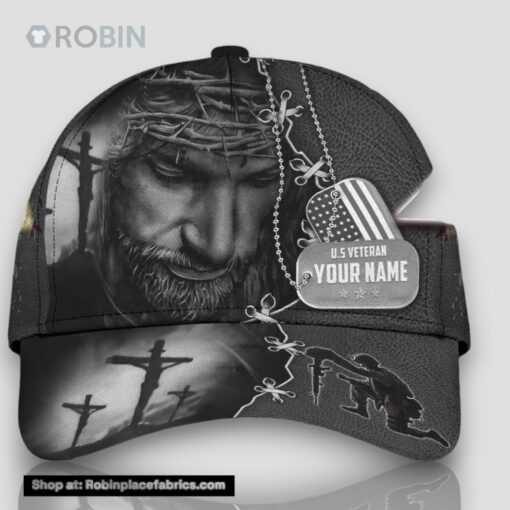 Personalized Army Veteran Jesus And The Soldier All Over Print Baseball Cap A Great Gift For Veterans Day