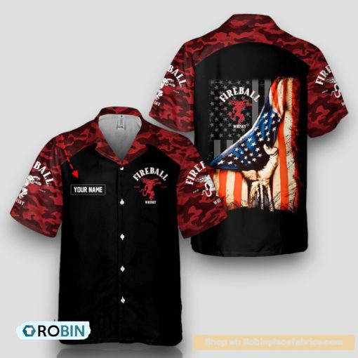 Personalized Basic Camo Fireball Hawaiian Shirt