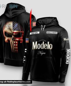 Personalized Black USA Flag Skull Modelo Negra Hoodie