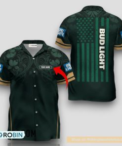 Personalized Bud Light St. Patrick’s Day American Flag Hawaiian Shirt