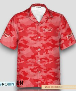 Personalized Budweiser Beer Red Camouflage Hawaiian Shirt