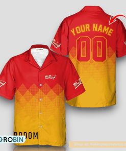 Personalized Budweiser Beer Yellow And Red Halftone Hawaiian Shirt