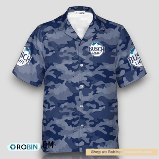 Personalized Busch Light Blue Camouflage Hawaiian Shirt