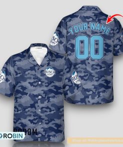 Personalized Busch Light Blue Camouflage Hawaiian Shirt