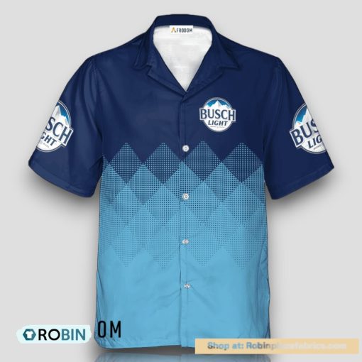 Personalized Busch Light Blue Halftone Hawaiian Shirt