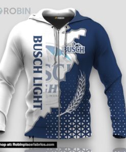 Personalized Busch Light White And Blue Cracking Hoodie & Zip Hoodie