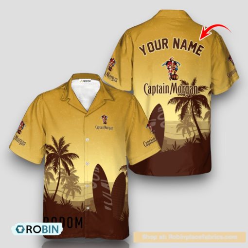 Personalized Captain Morgan Palm Tree Surfboard Hawaiian Shirt