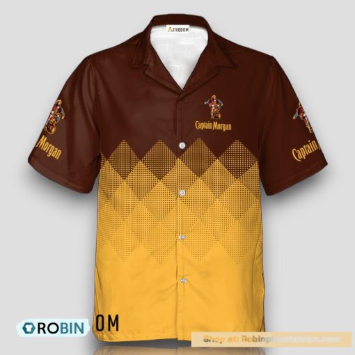 Personalized Captain Morgan Yellow And Brown Halftone Hawaiian Shirt
