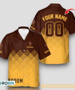 Personalized Captain Morgan Yellow And Brown Halftone Hawaiian Shirt