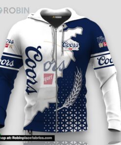 Personalized Coors Banquet White And Blue Cracking 3D Print Hoodie and Zip up