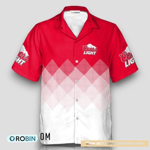 Personalized Coors Light White And Red Halftone Hawaiian Shirt