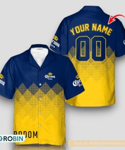 Personalized Corona Extra Yellow And Blue Halftone Hawaiian Shirt