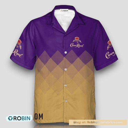 Personalized Crown Royal Beige And Purple Halftone Hawaiian Shirt