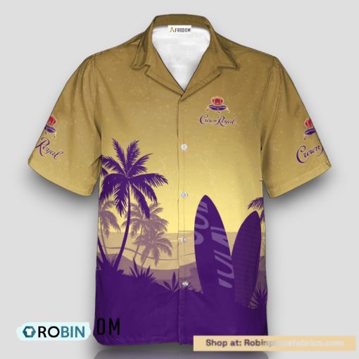 Personalized Crown Royal Palm Tree Surfboard Hawaiian Shirt