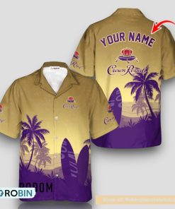 Personalized Crown Royal Palm Tree Surfboard Hawaiian Shirt