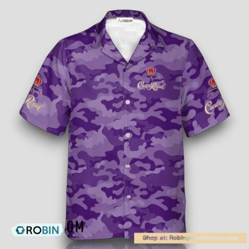 Personalized Crown Royal Purple Camouflage Hawaiian Shirt