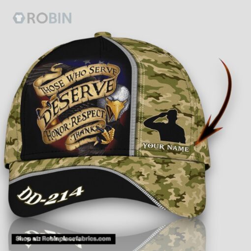 Personalized DD 214 Those Who Serve Deserve All Over Print Baseball Cap A Great Gift For Veterans Day