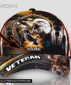 Personalized Eagle And Red Indian Veteran All Over Print Baseball Cap A Great Gift For Veterans Day