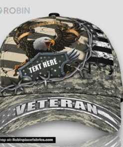 Personalized Eagle Veteran Army Camouflage All Over Print Baseball Cap A Great Gift For Veterans Day