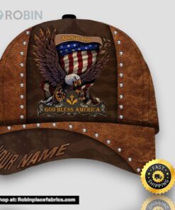Personalized God Bless America Eagle American Pride All Over Print Baseball Cap A Great Gift For Veterans Day