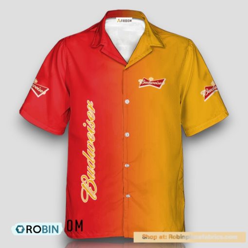 Personalized Gradient Budweiser Beer Hawaiian Shirt