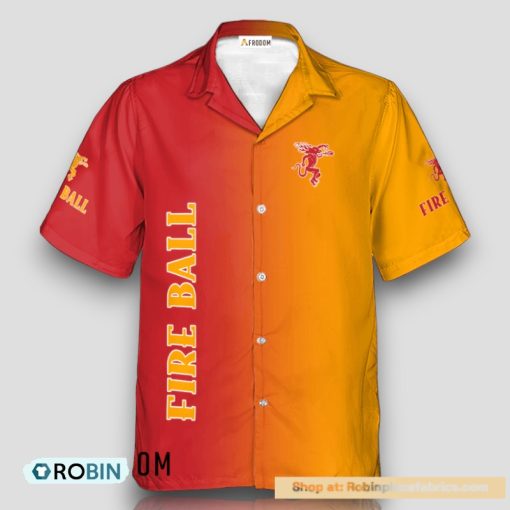 Personalized Gradient Fireball Whiskey Hawaiian Shirt