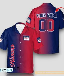 Personalized Gradient Hamm’s Beer Hawaiian Shirt Personalized Gradient Hamm’s Beer Hawaiian Shirt