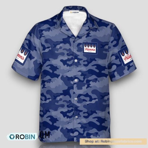 Personalized Hamm’s Beer Blue Camouflage Hawaiian Shirt
