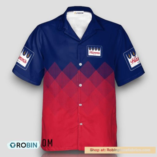 Personalized Hamm’s Beer Red And Blue Halftone Hawaiian Shirt