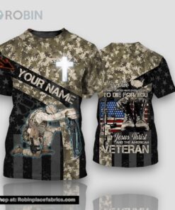 Personalized Jesus Thrist And The American Veteran All Over Print 3D T Shirt For Military