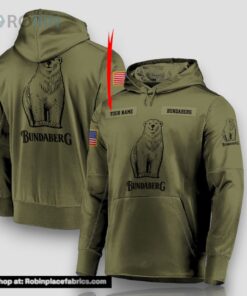 Personalized Military Green Bundaberg 3D Print Hoodie and Zip up