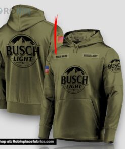 Personalized Military Green Busch Light 3D Print Hoodie and Zip up Personalized Military Green Busch Light 3D Print Hoodie and Zip up