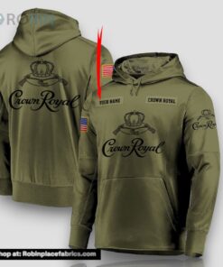 Personalized Military Green Crown Royal Hoodie & Zip Hoodie Personalized Military Green Crown Royal Hoodie & Zip Hoodie
