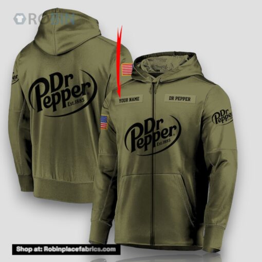 Personalized Military Green Dr Pepper Hoodie & Zip Hoodie