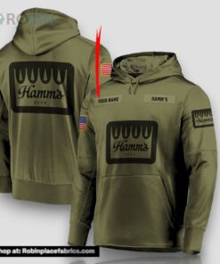 Personalized Military Green Hamm’s Beer 3D Print Hoodie and Zip up