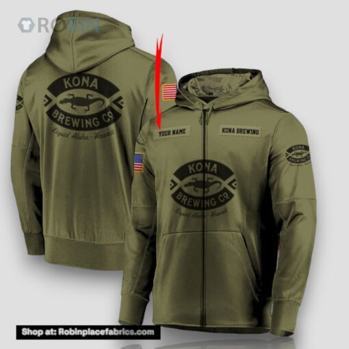 Personalized Military Green Kona Beer 3D Print Hoodie and Zip up