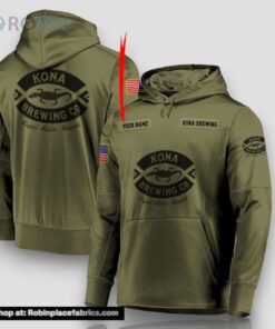 Personalized Military Green Kona Beer 3D Print Hoodie and Zip up