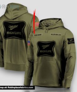 Personalized Military Green Miller High Life Hoodie & Zip Hoodie