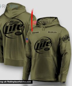Personalized Military Green Miller Lite 3D Print Hoodie and Zip up
