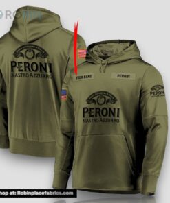 Personalized Military Green Peroni Nastro Azzurro Hoodie & Zip Hoodie
