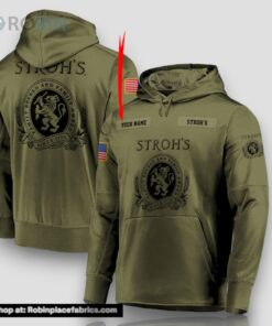 Personalized Military Green Stroh’s Beer 3D Print Hoodie and Zip up