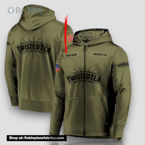 Personalized Military Green Twisted Tea Hoodie & Zip Hoodie