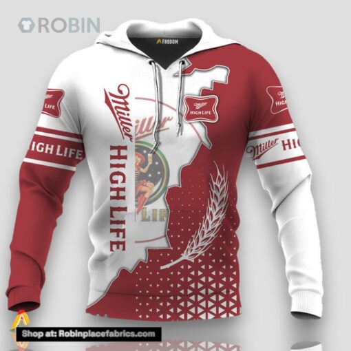 Personalized Miller High Life White And Red Cracking 3D Print Hoodie and Zip up