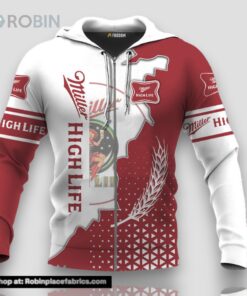 Personalized Miller High Life White And Red Cracking 3D Print Hoodie and Zip up