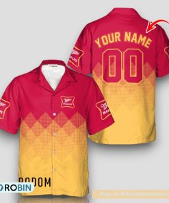 Personalized Miller High Life Yellow And Pink Halftone Hawaiian Shirt