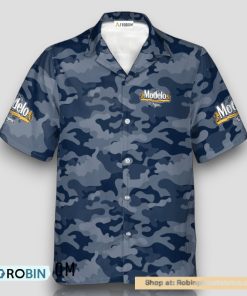 Personalized Modelo Negra Blue Camouflage Hawaiian Shirt