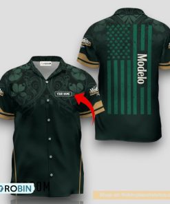 Personalized Modelo Negra St. Patrick’s Day American Flag Hawaiian Shirt